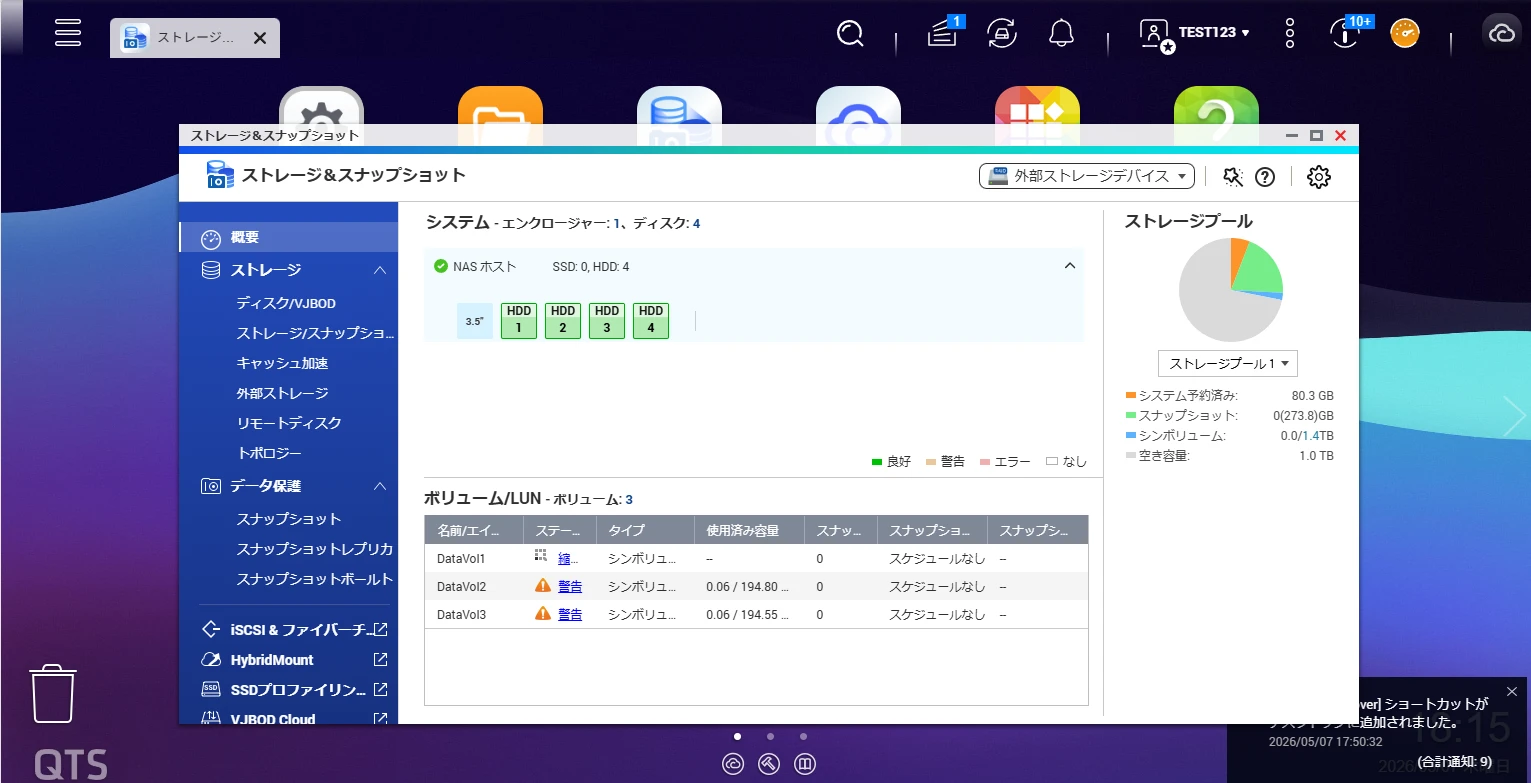 RAID/ボリューム損傷