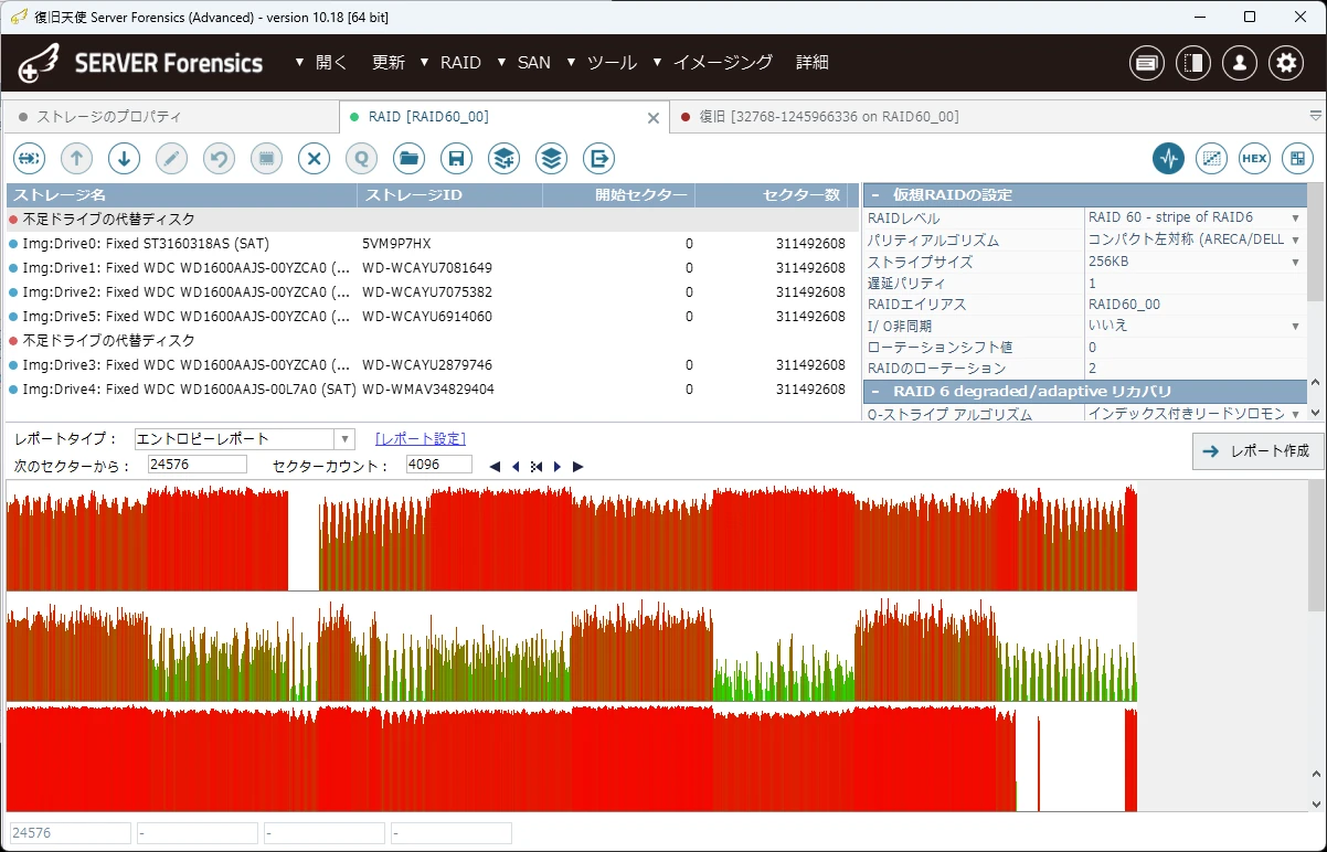 RAID メタデータ分析・仮想再構成イメージ